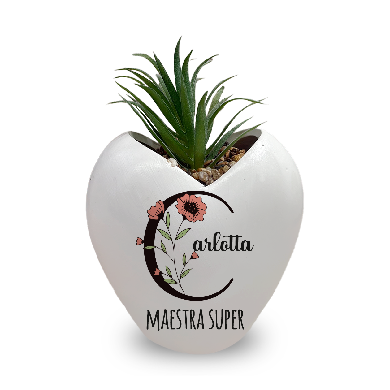 Maestra super - Piantina con vaso - personalizzata con nome e iniziale