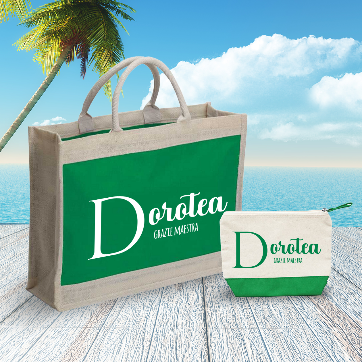 Grazie maestra - Combo: Borsa mare + Pochette - personalizzata con nome