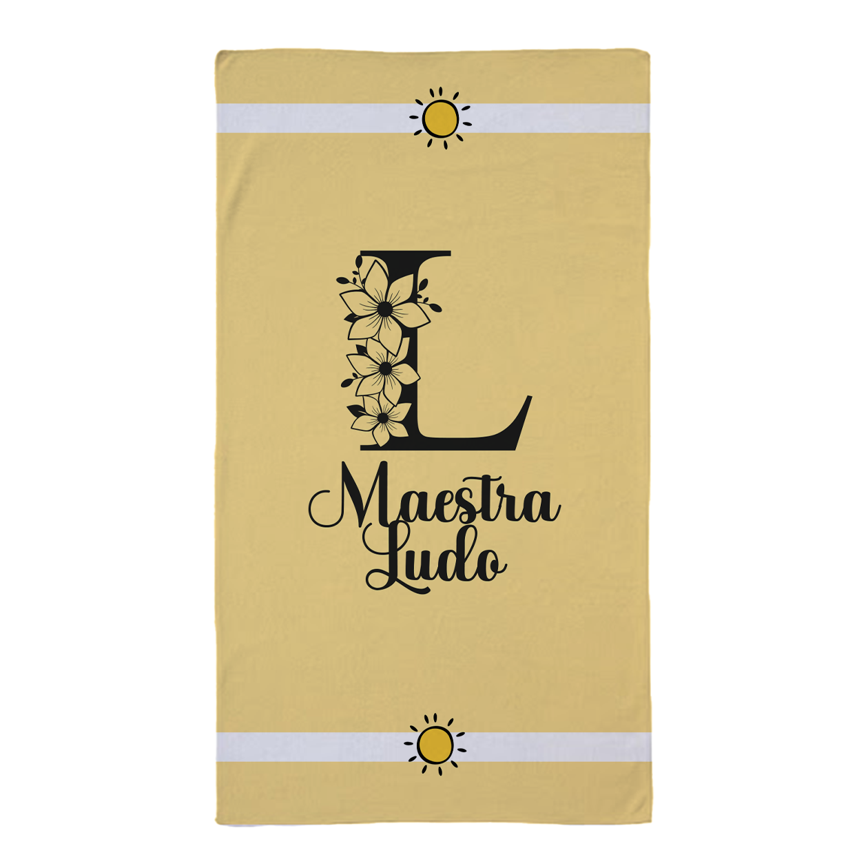 Maestra sun - Telo Mare - personalizzato con nome e iniziale