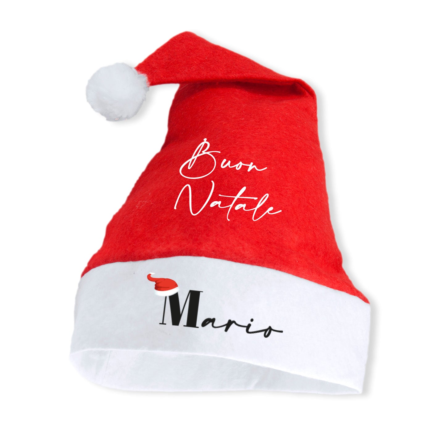 Buona Natale - Cappello da Babbo Natale - personalizzato con nome