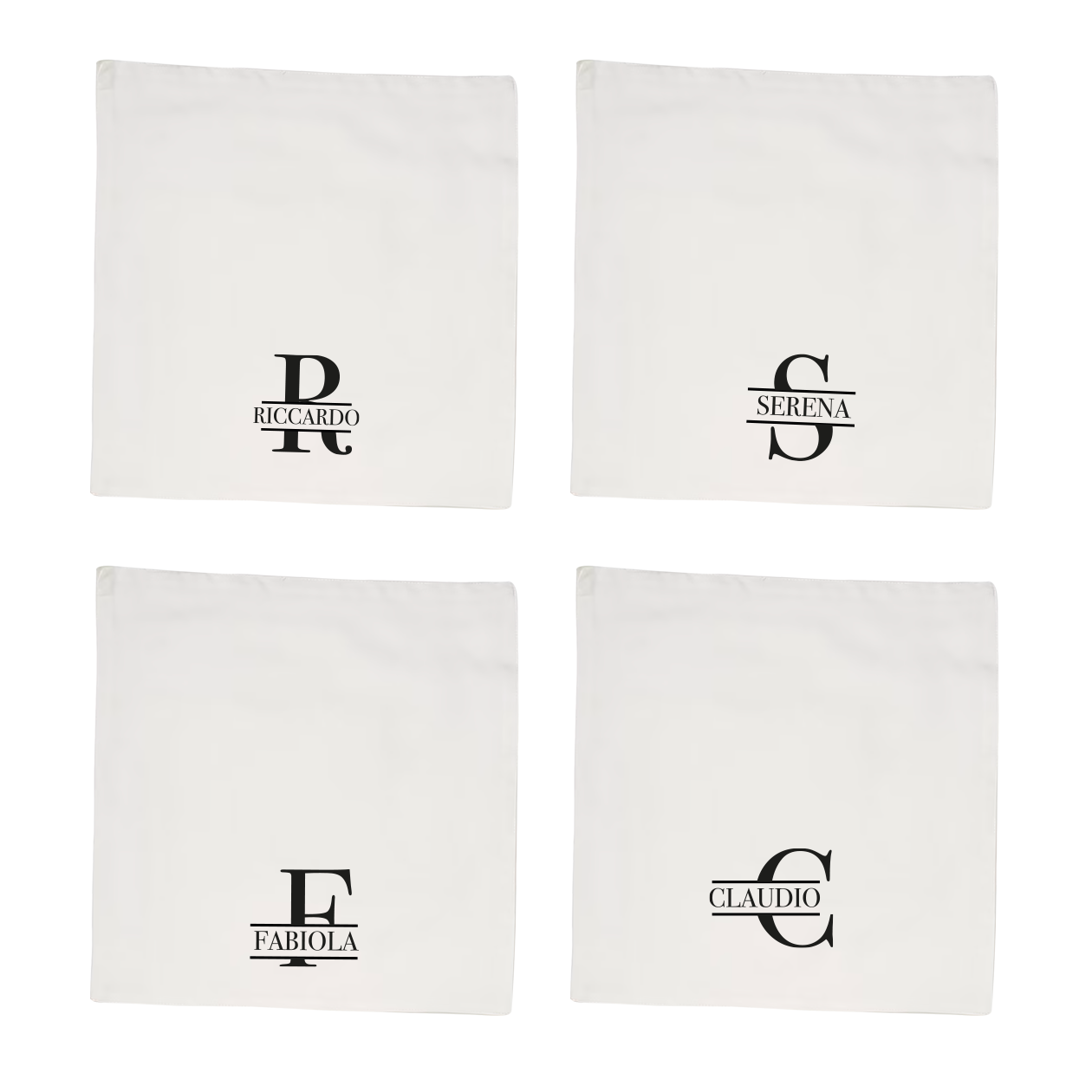 Name - Set 4 tovaglioli - personalizzato