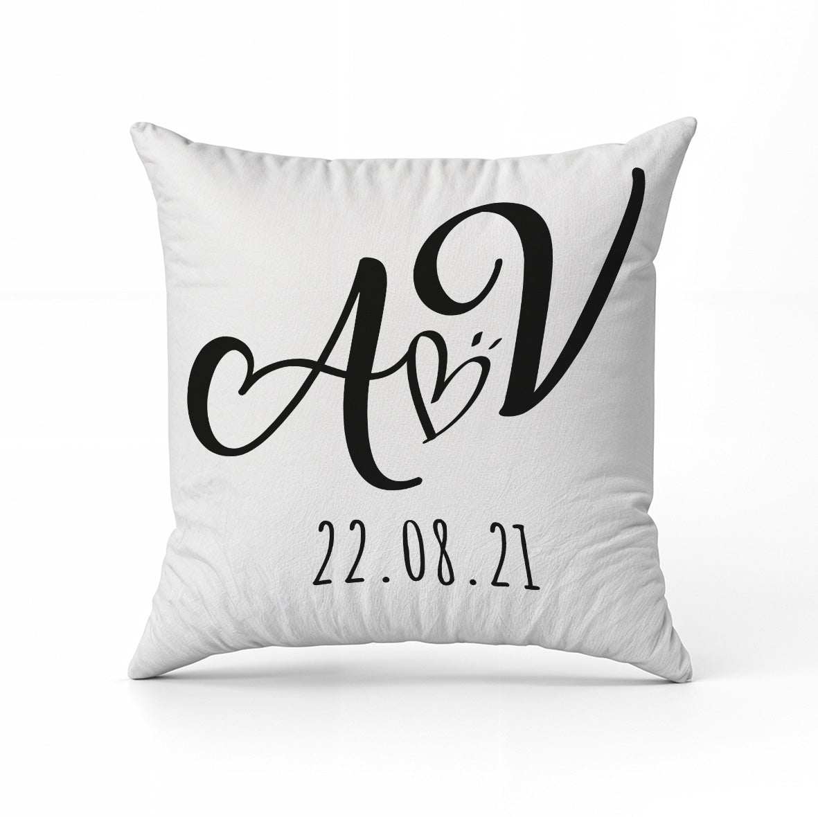 Letter - Cuscino - idea regalo - personalizzato con iniziali e data
