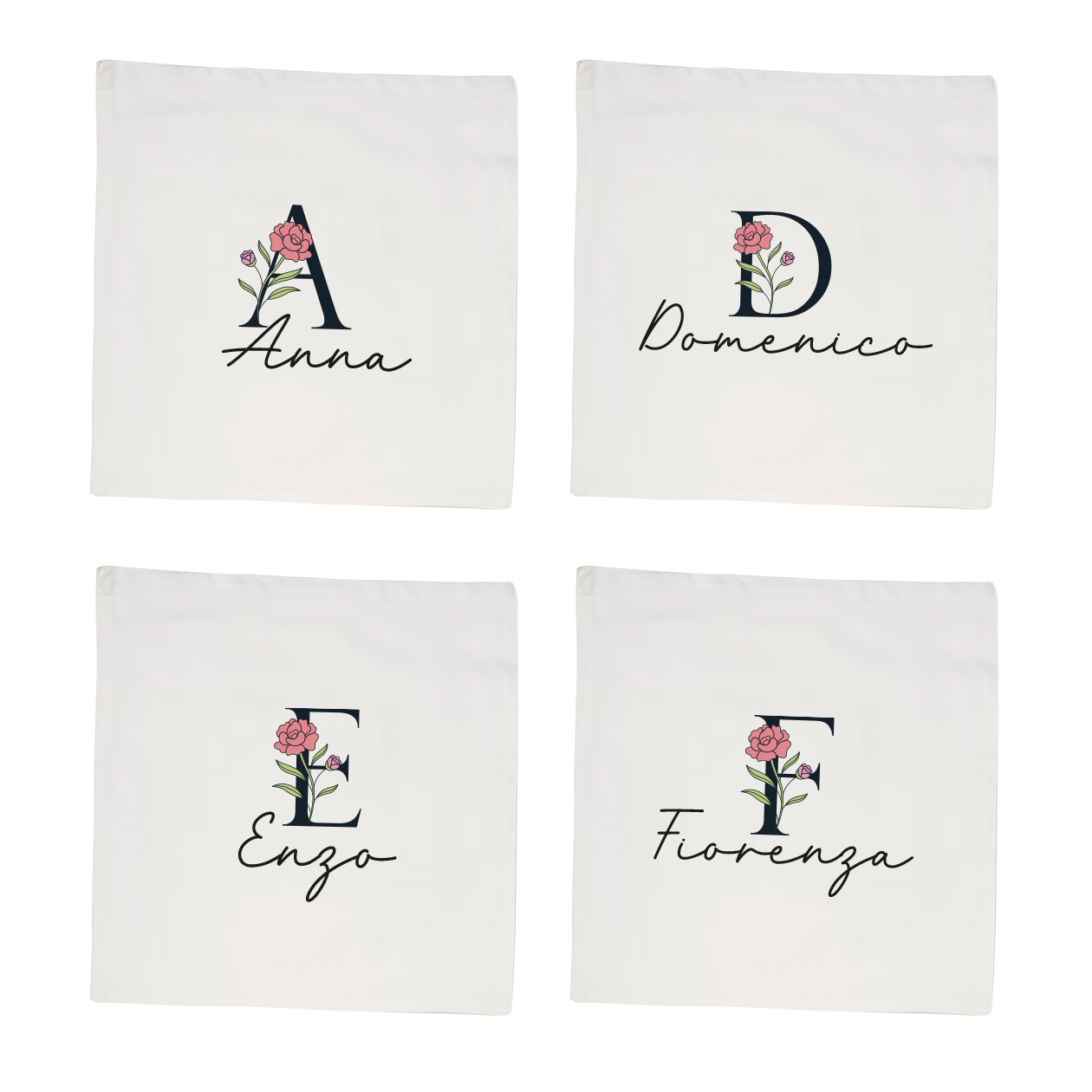 Flower - Set 4 tovaglioli - personalizzato