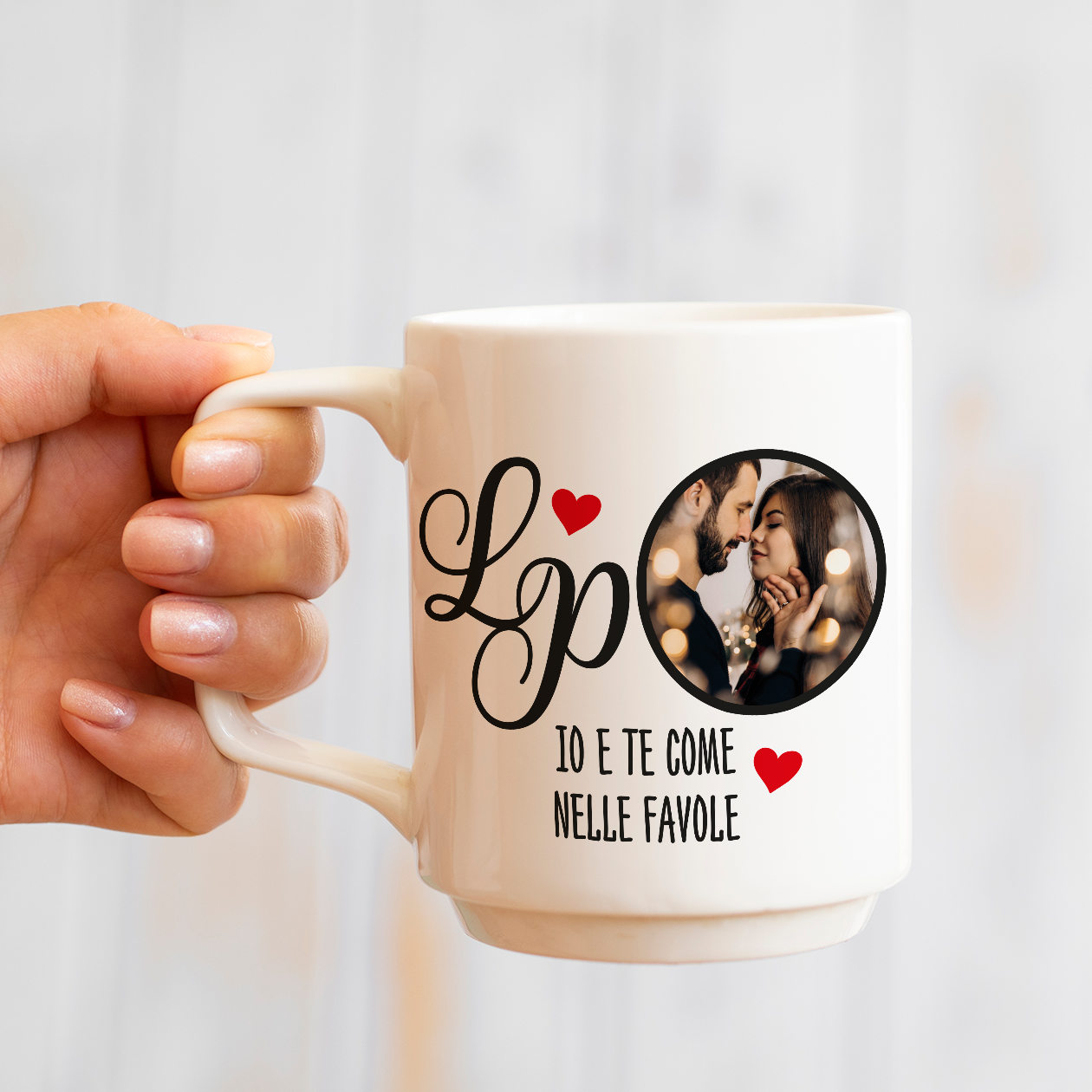 Io e te come nelle favole - Tazza mug - personalizzata con foto e iniziali