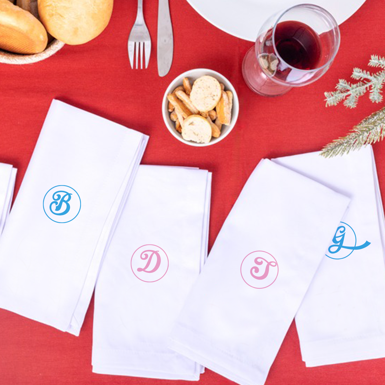 Iniziali colors - Set 4 tovaglioli - personalizzato