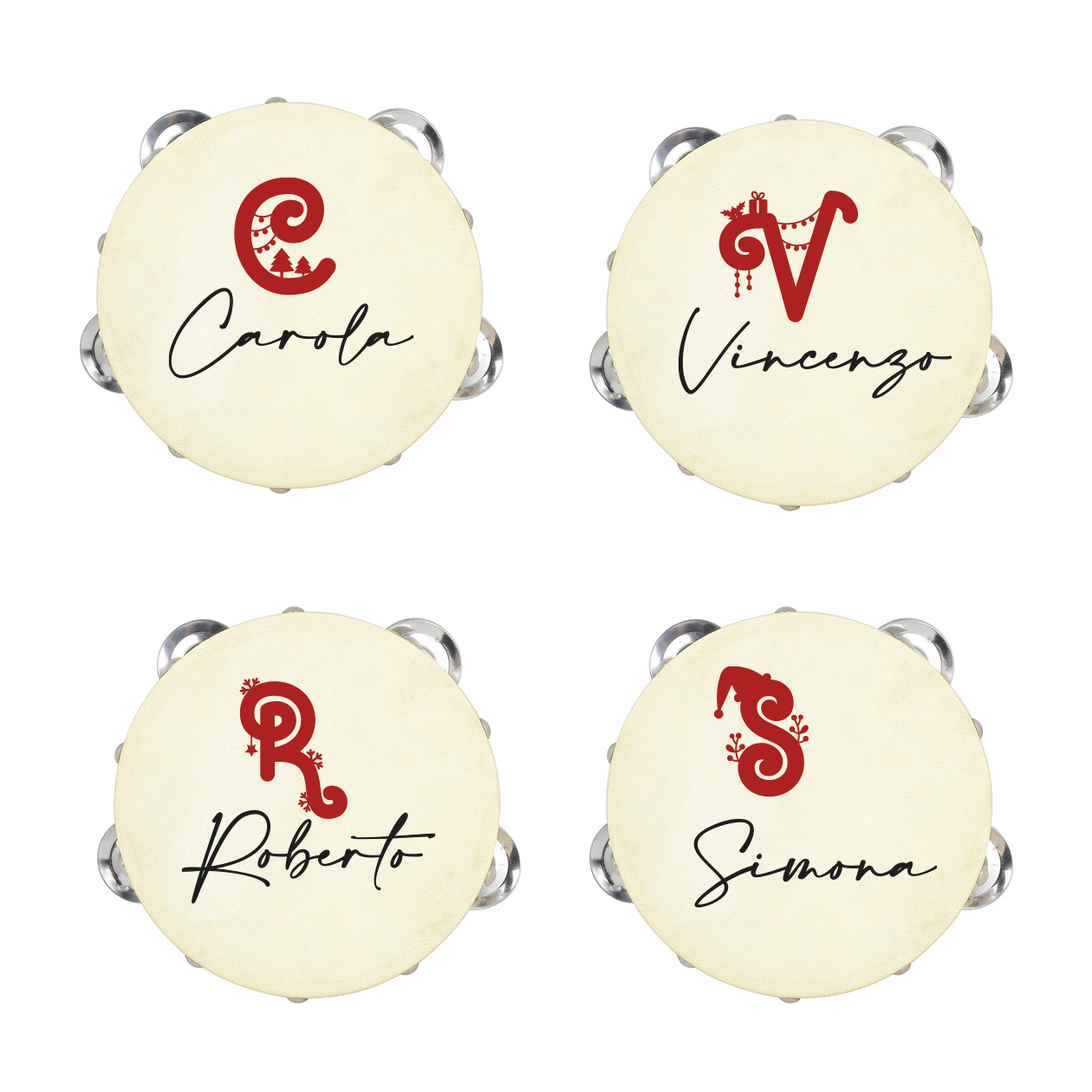 Elegant name - Set da 10 Tamburelli - personalizzati