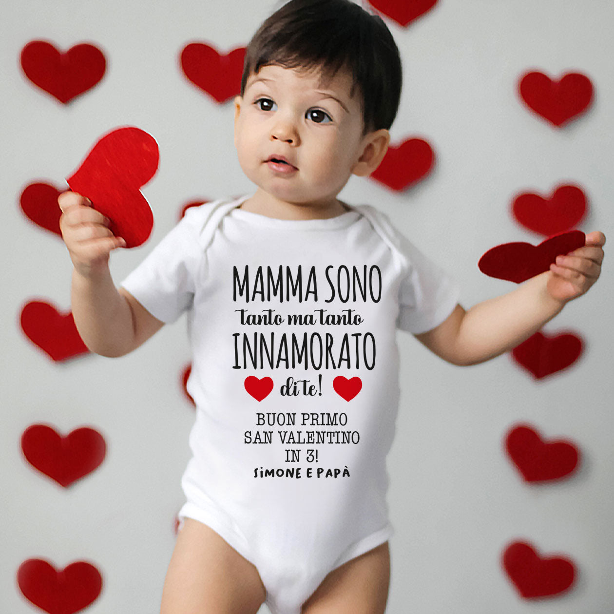 Mamma sono tanto innamorato di te - Tutina neonato - body personalizzato con nome