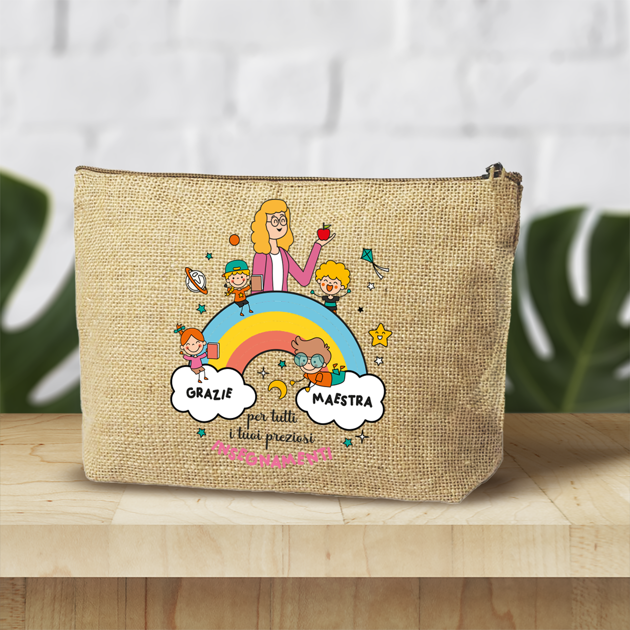 Preziosi insegnamenti della Maestra - Pochette personalizzata - idea regalo maestra