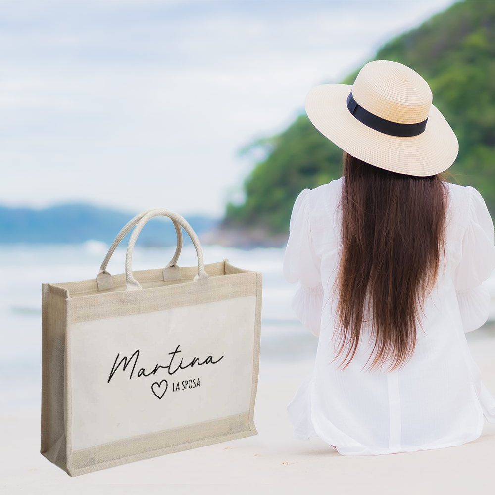 La sposa - Borsa Mare - personalizzata con nome - idea regalo addio al nubilato