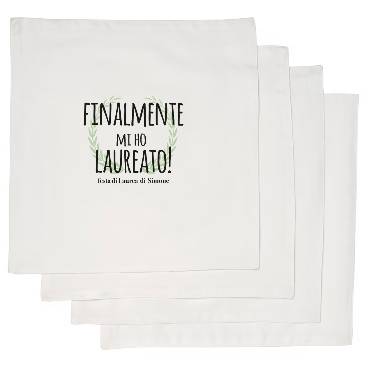 Finalmente mi ho laureato - Set 4 tovaglioli - personalizzato
