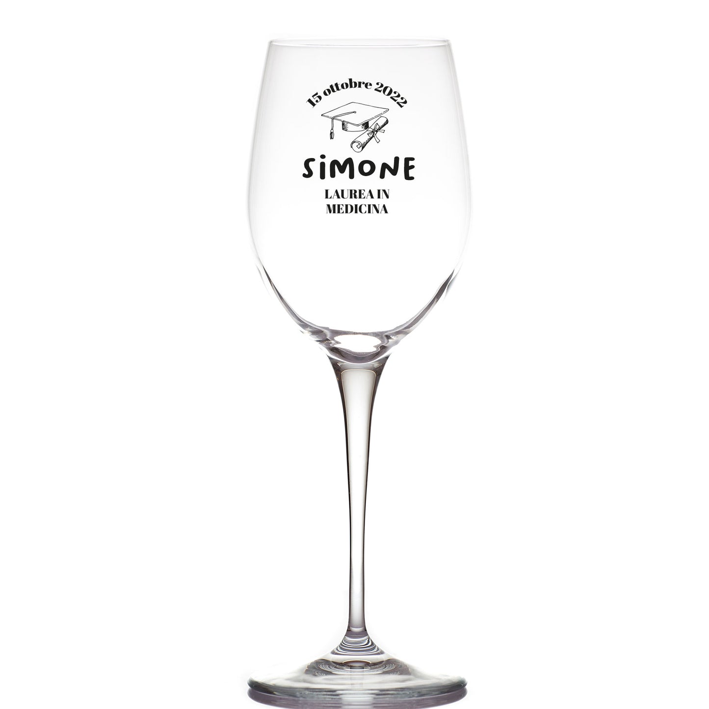 Laurea - Calice Bicchiere da Vino - personalizzato