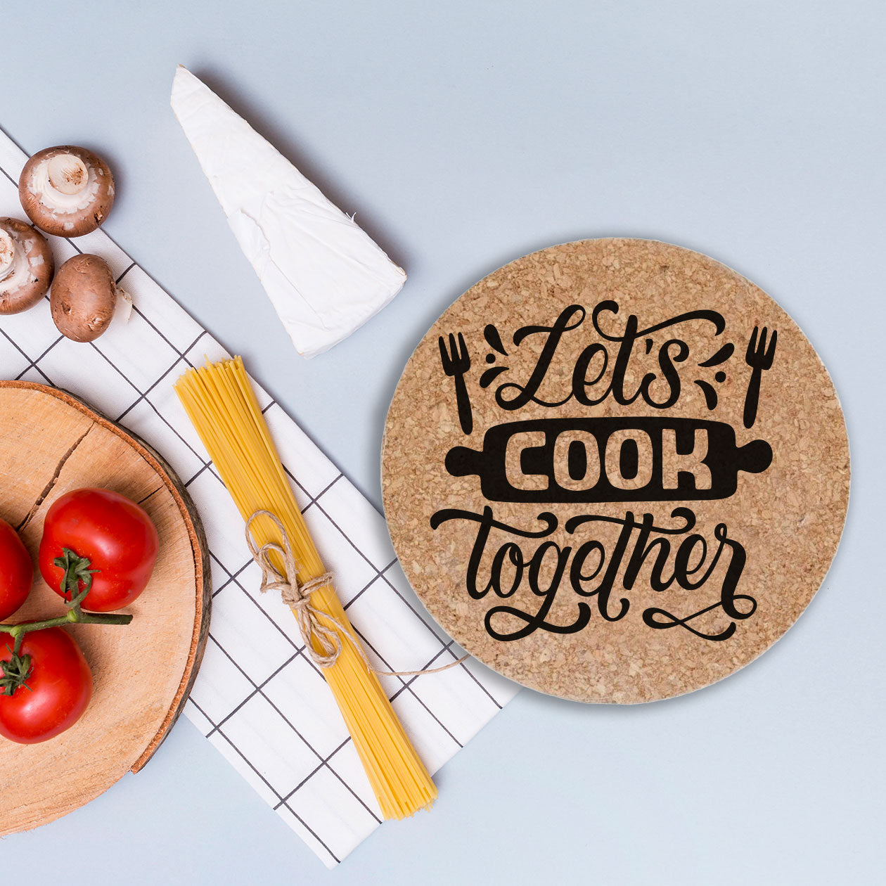 Queen of the kitchen - Set da 3 pezzi Sottopentola in sughero naturale 19cm
