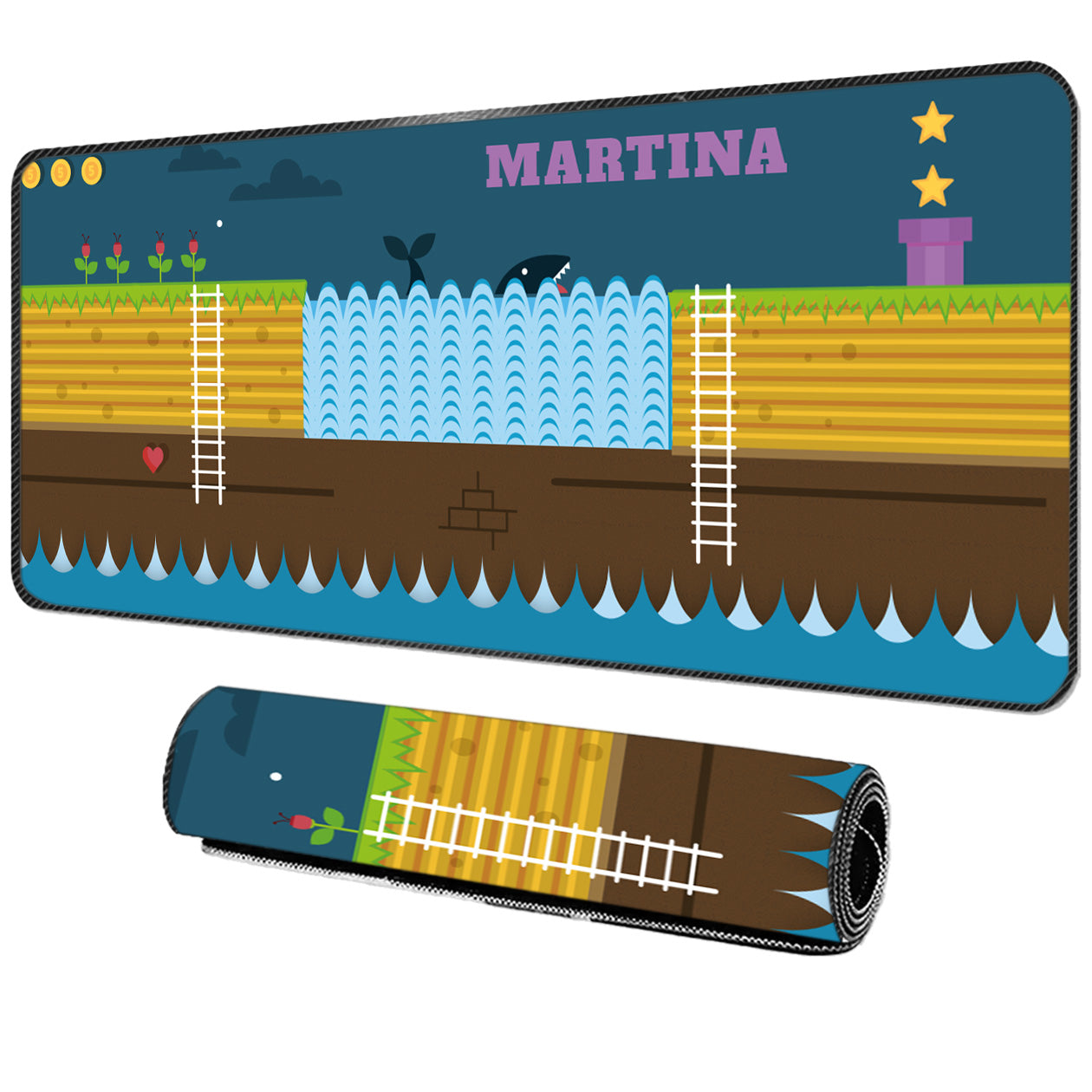 Level up - Tappetino per mouse da gaming - personalizzato con nome