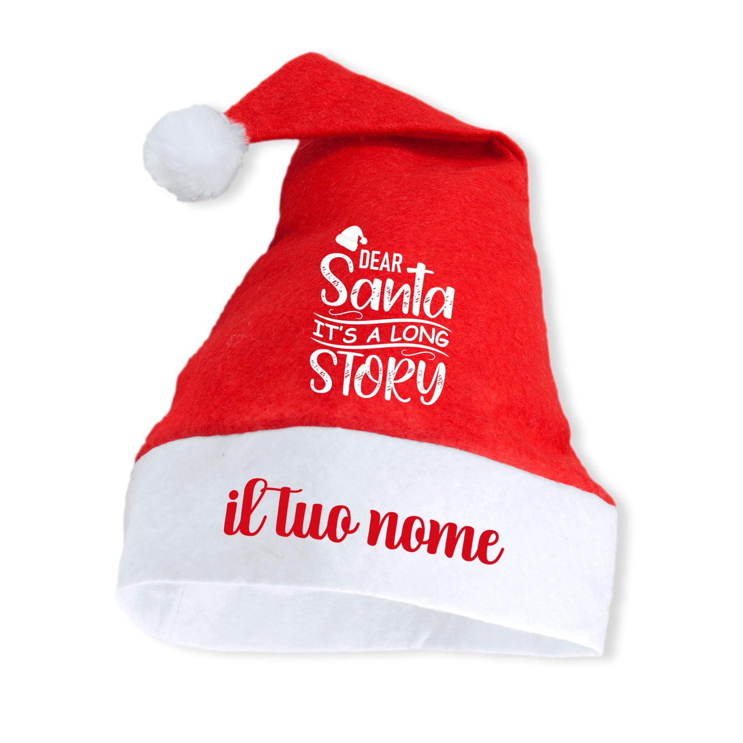 Dear Santa It's a long story - Cappello da Babbo Natale - personalizzato con nome