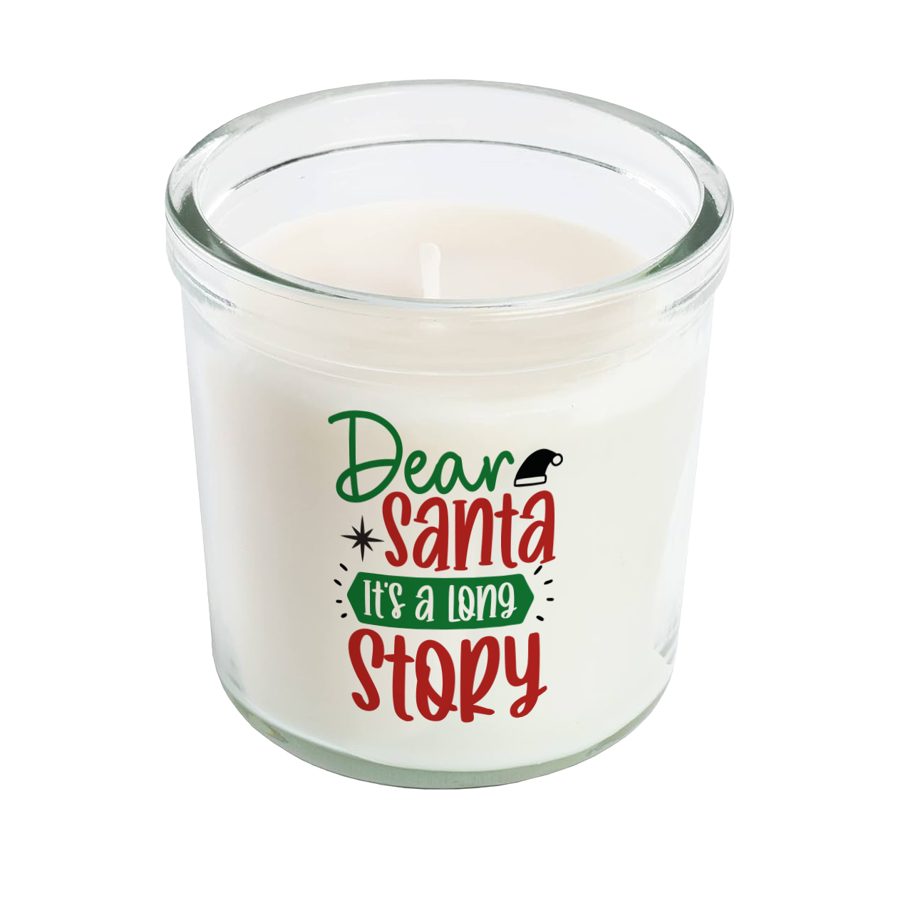 Dear Santa - Candela profumata in vetro con Stampa