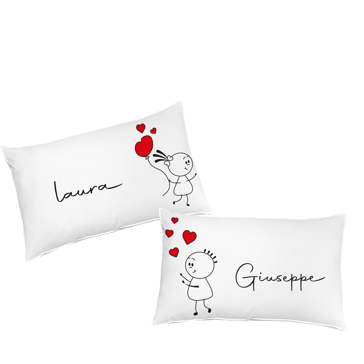 Heart - Coppia Federe Personalizzate con nomi