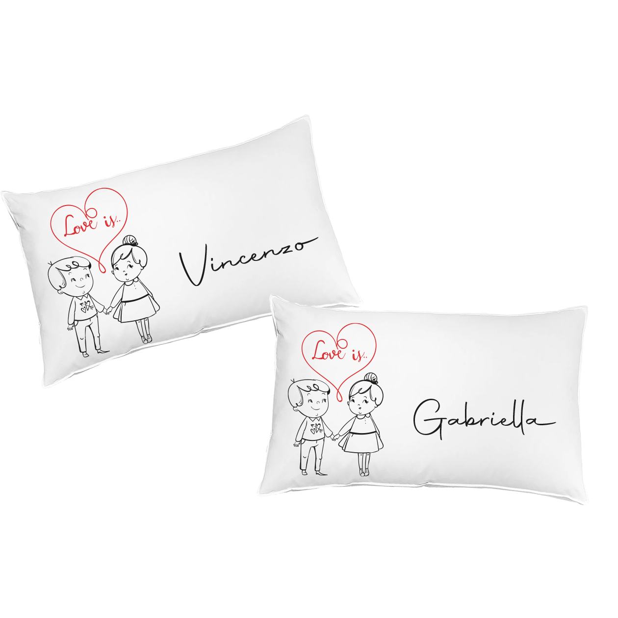 Love is - Coppia Federe Personalizzate con nomi