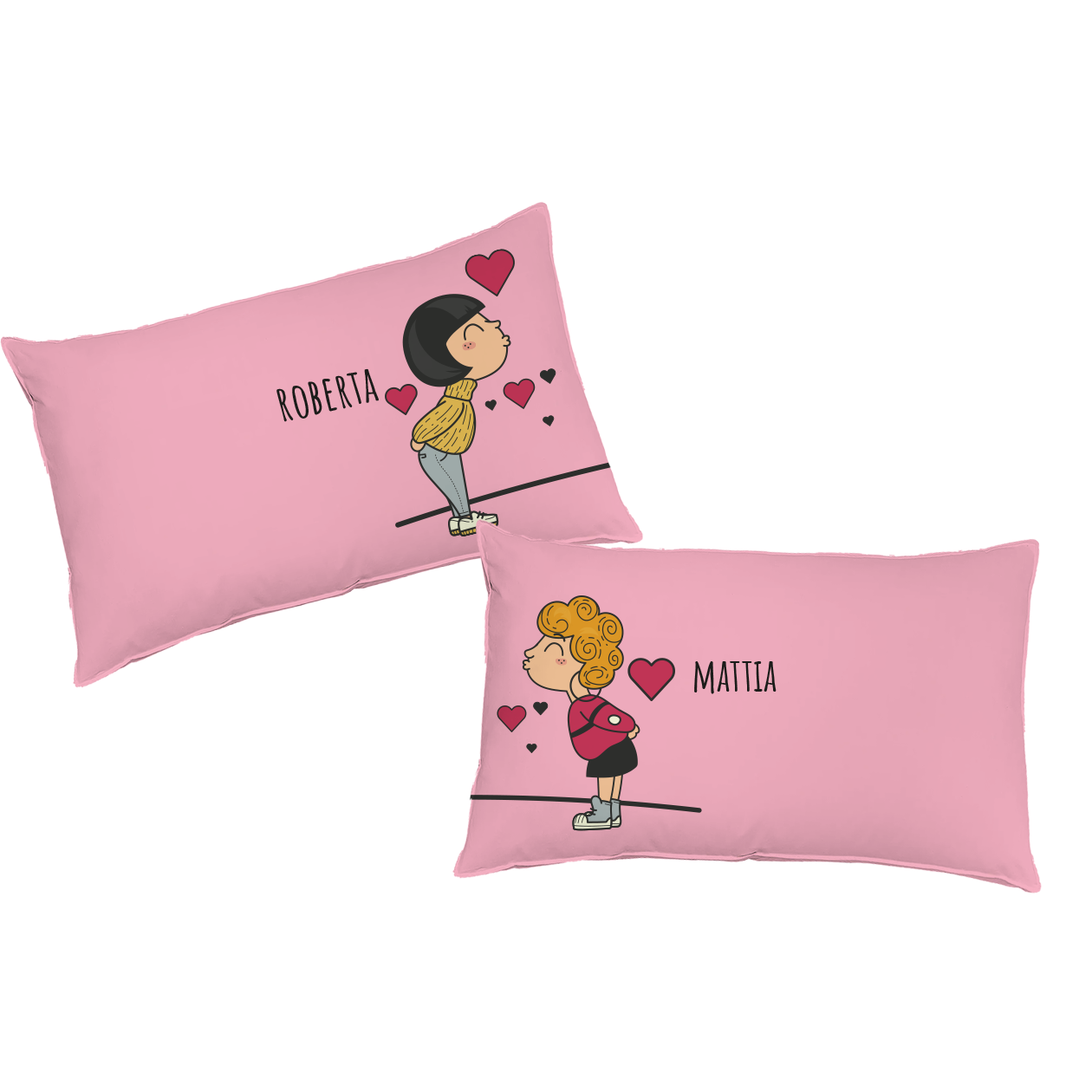 Love heart - Coppia Federe Personalizzate con nomi