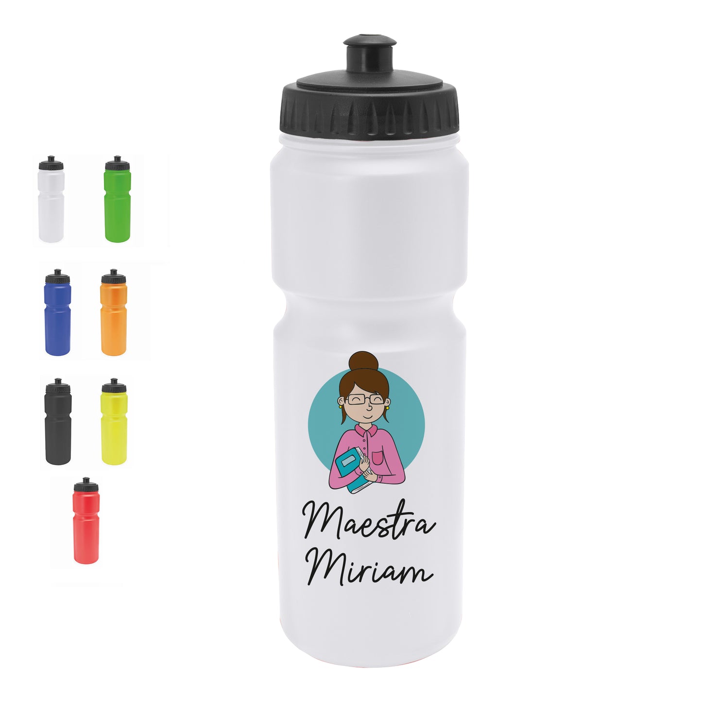 Maestra - Borraccia in PE 840ml. - personalizzata con nome