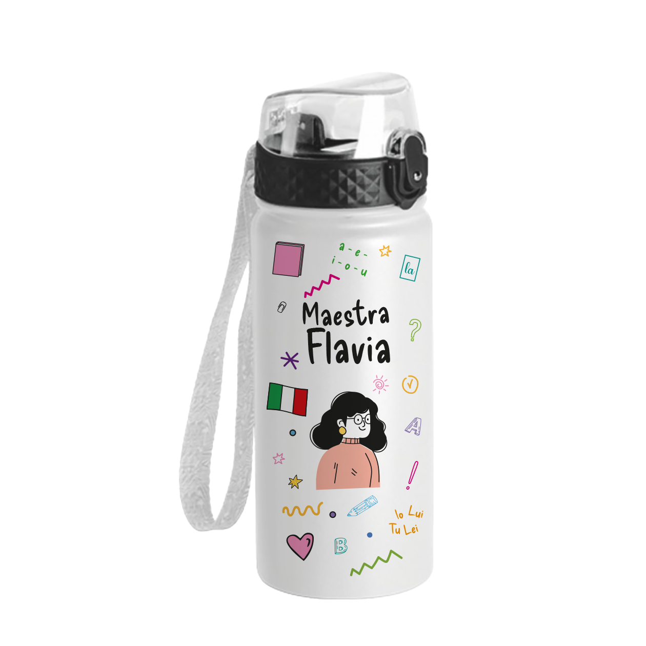 Art Maestra - Borraccia termica da 550 ml - personalizzata con nome
