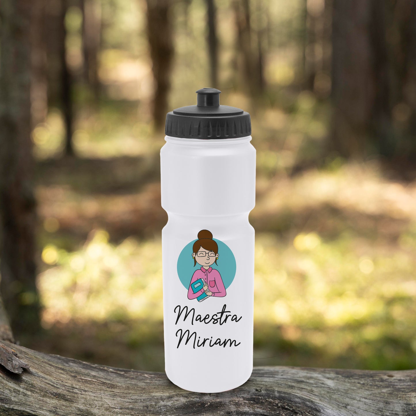 Maestra - Borraccia in PE 840ml. - personalizzata con nome