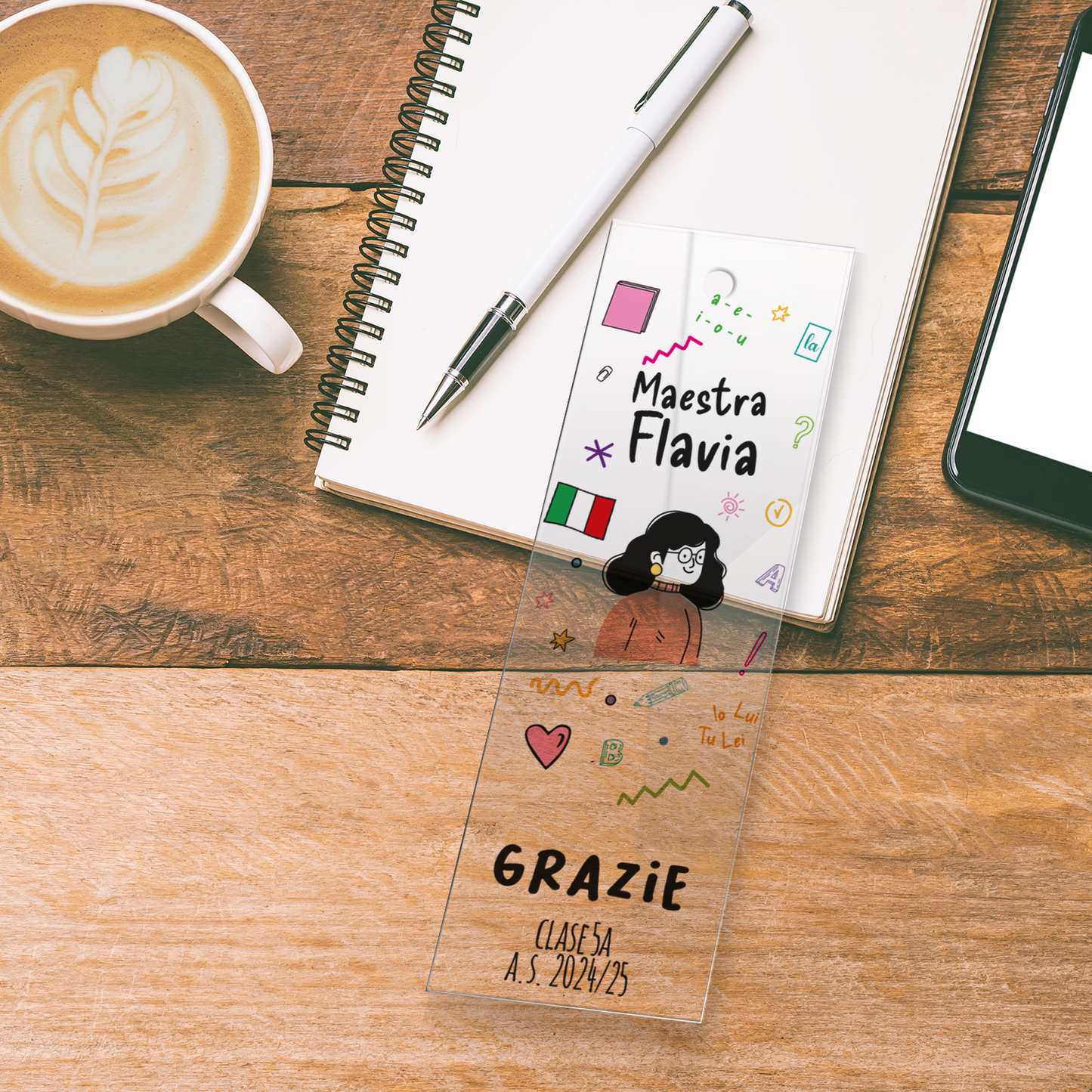 Maestra Grazie - Segnalibro personalizzato