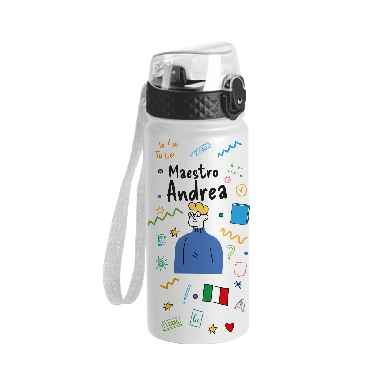 Art Maestro - Borraccia termica da 550 ml - personalizzata con nome