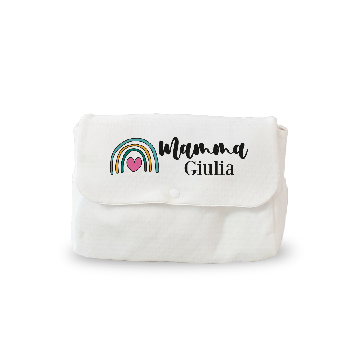 Mamma rainbow heart - Borsa Fasciatoio per Neonato - personalizzata con nome
