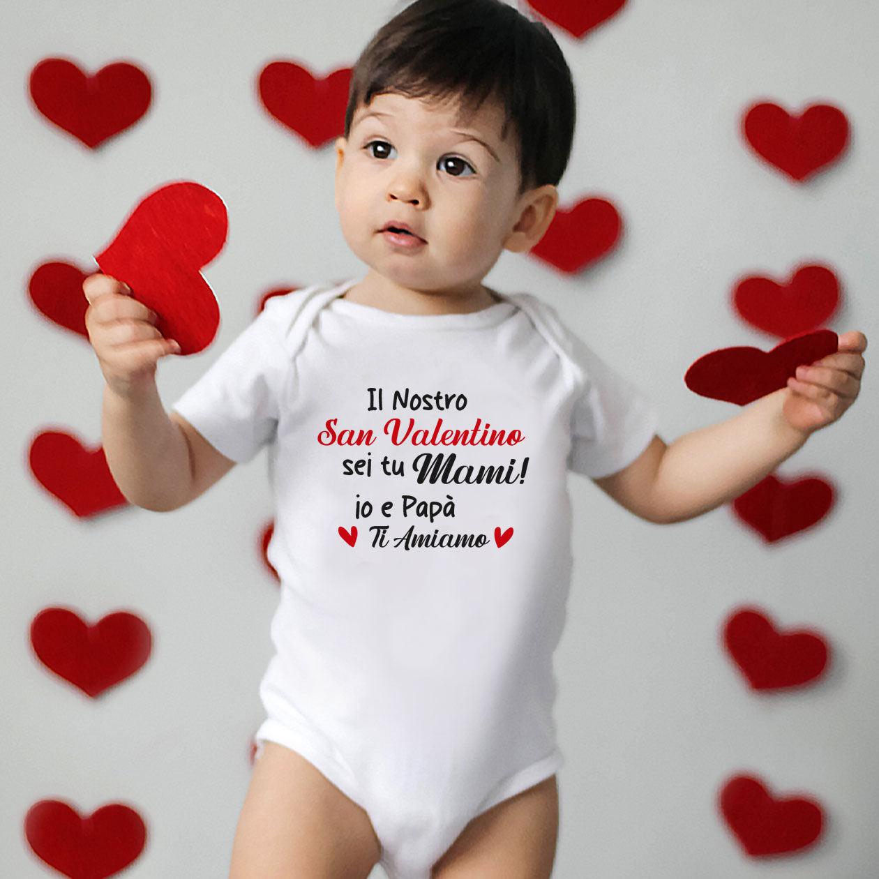 Il nostro San Valentino sei tu mami - Tutina neonato - body