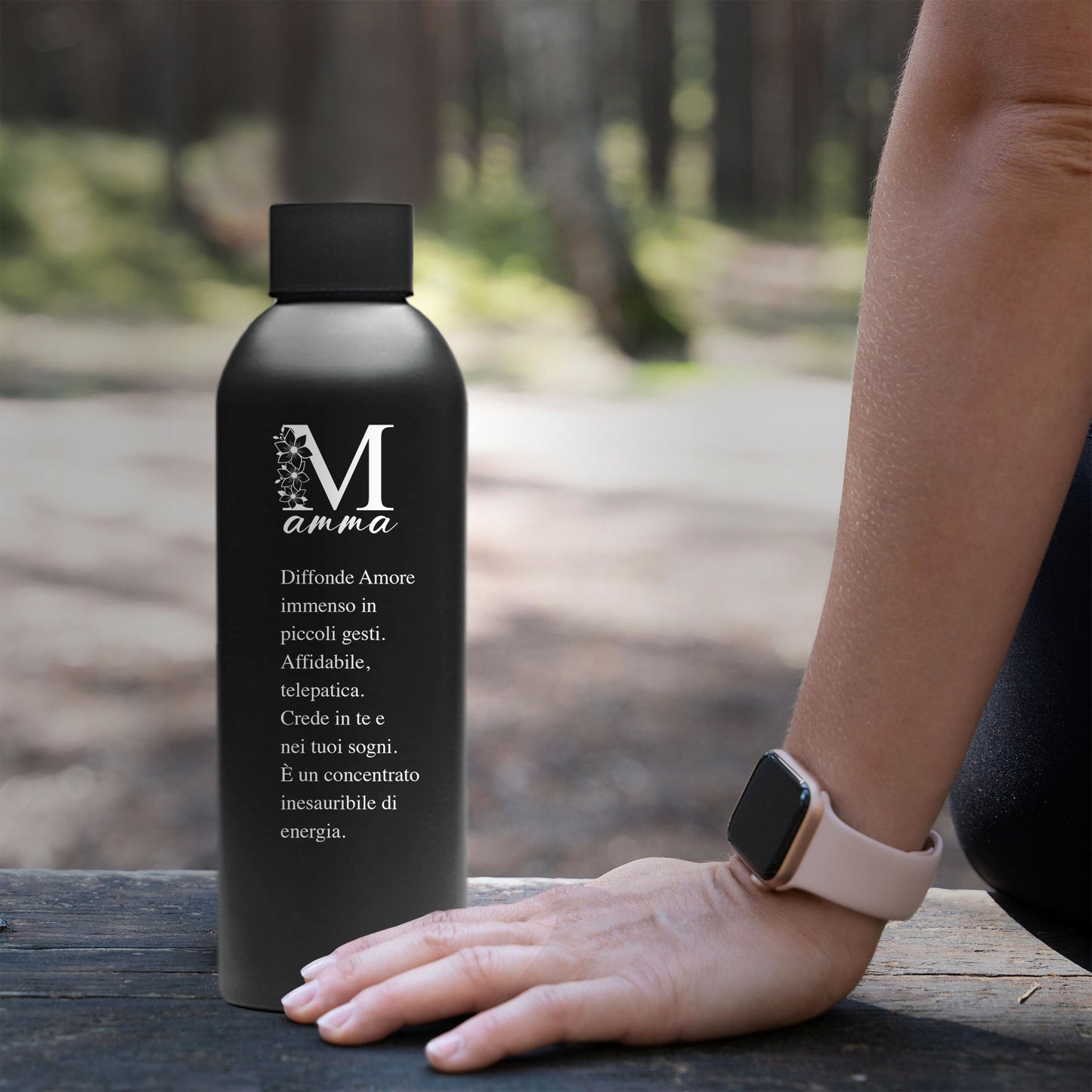 Mamma diffonde amore - Borraccia Ecosostenibile