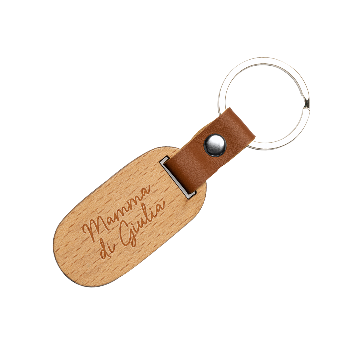 Mamma di - Portachiavi in Legno personalizzato con nome
