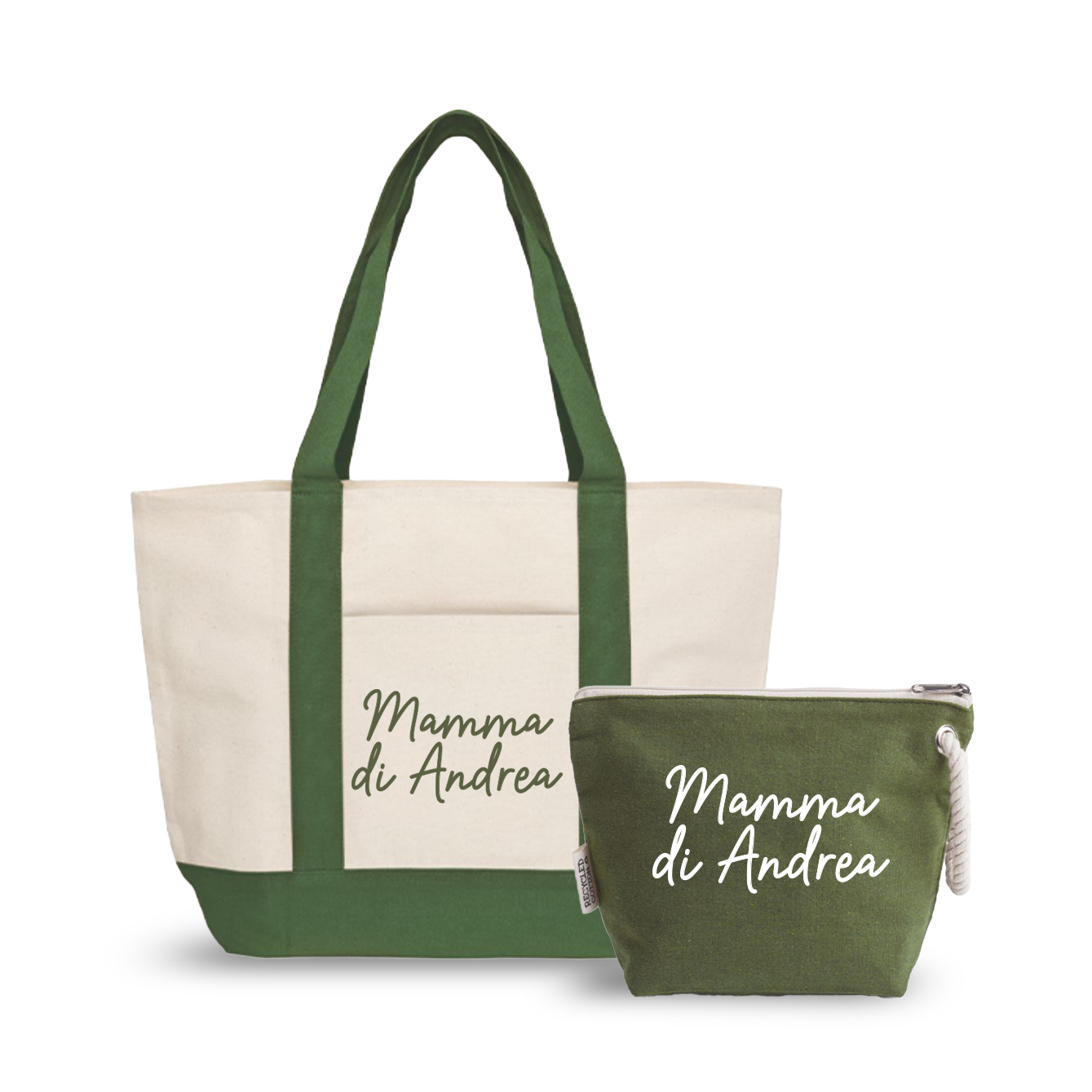 Mamma di - Borsa mare & Pochette - Combo - personalizzata con nome