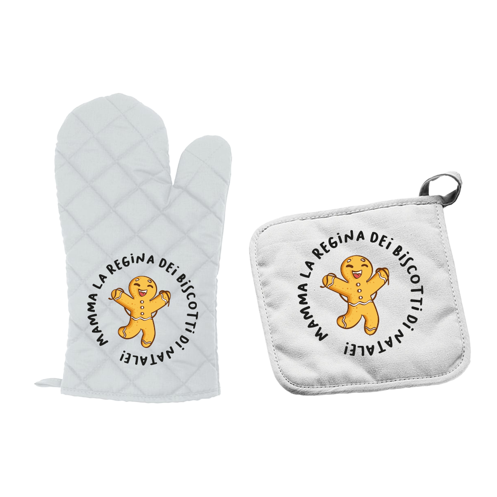 Mamma la regina dei biscotti di Natale - Set da Cucina Guanto e Presina