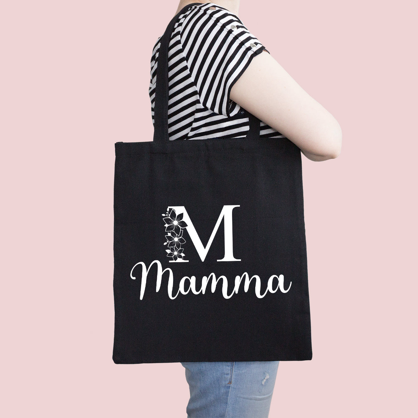 M Mamma - Shopper In Cotone con chiusura zip