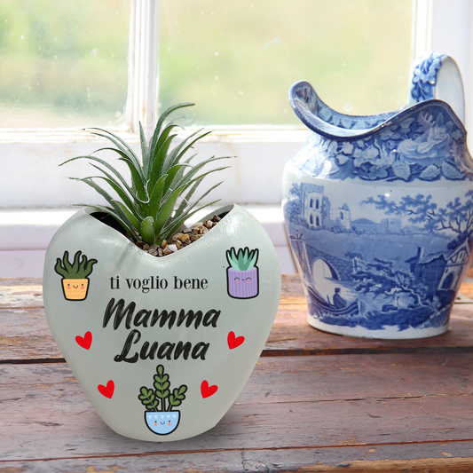 Ti voglio bene mamma - Piantina con vaso - personalizzata con nome