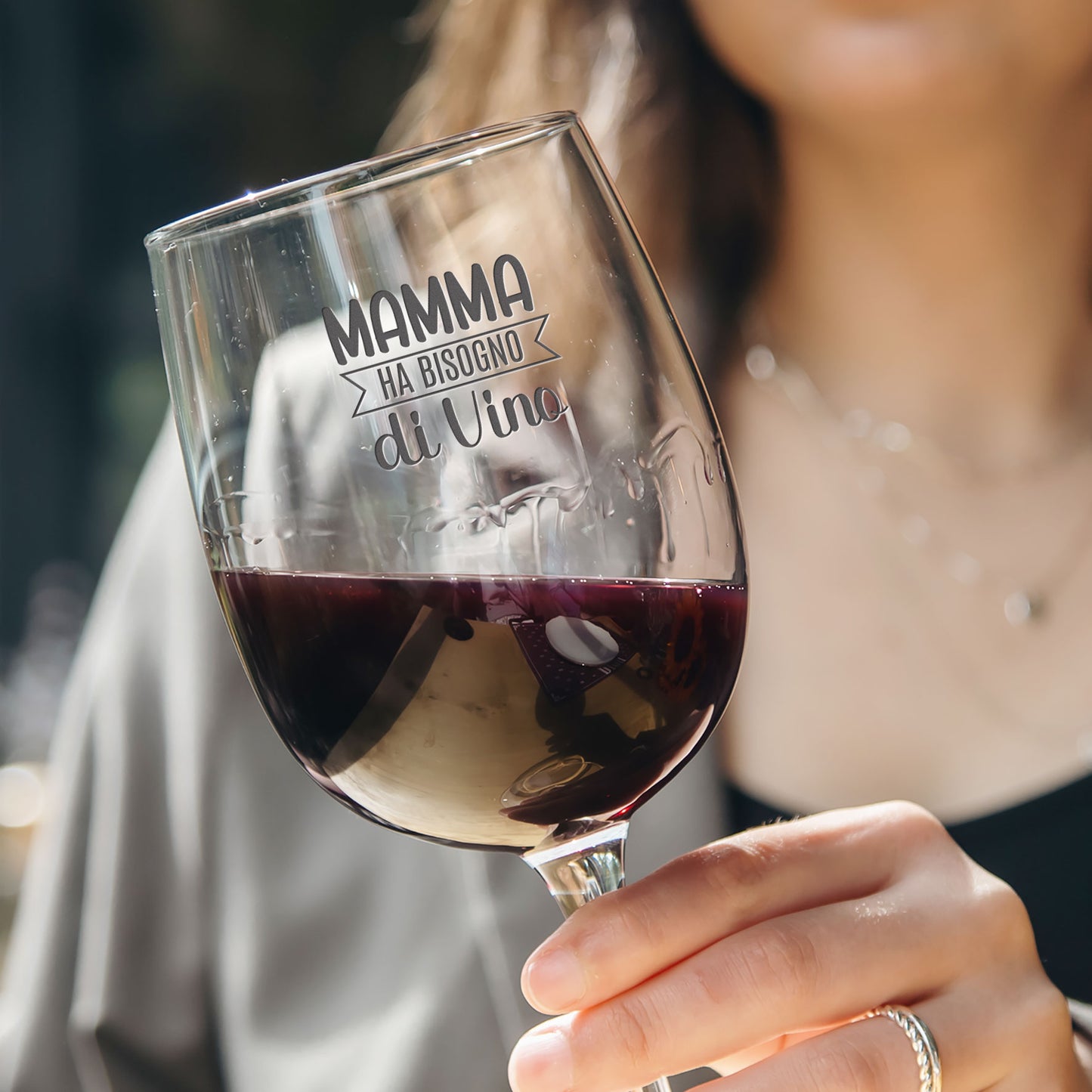 Mamma ha bisogno di vino - Calice da Vino Personalizzato