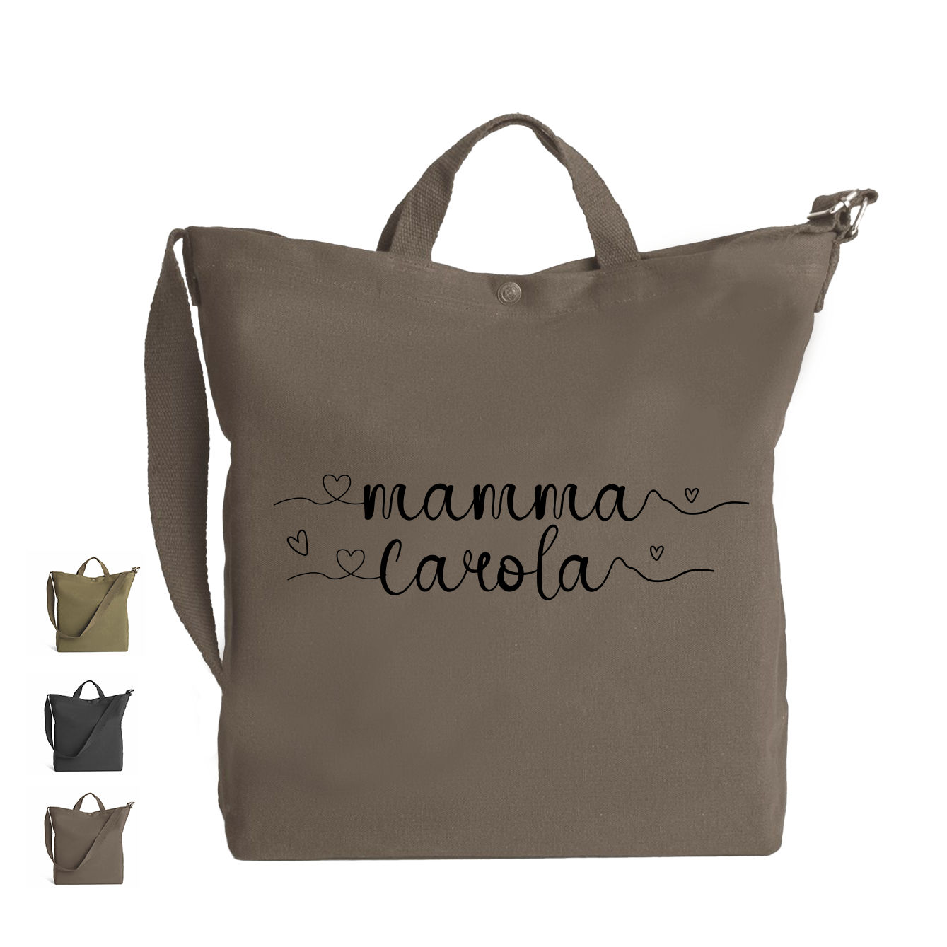 Mamma Name - Borsa da Donna in Tela - personalizzata con nome