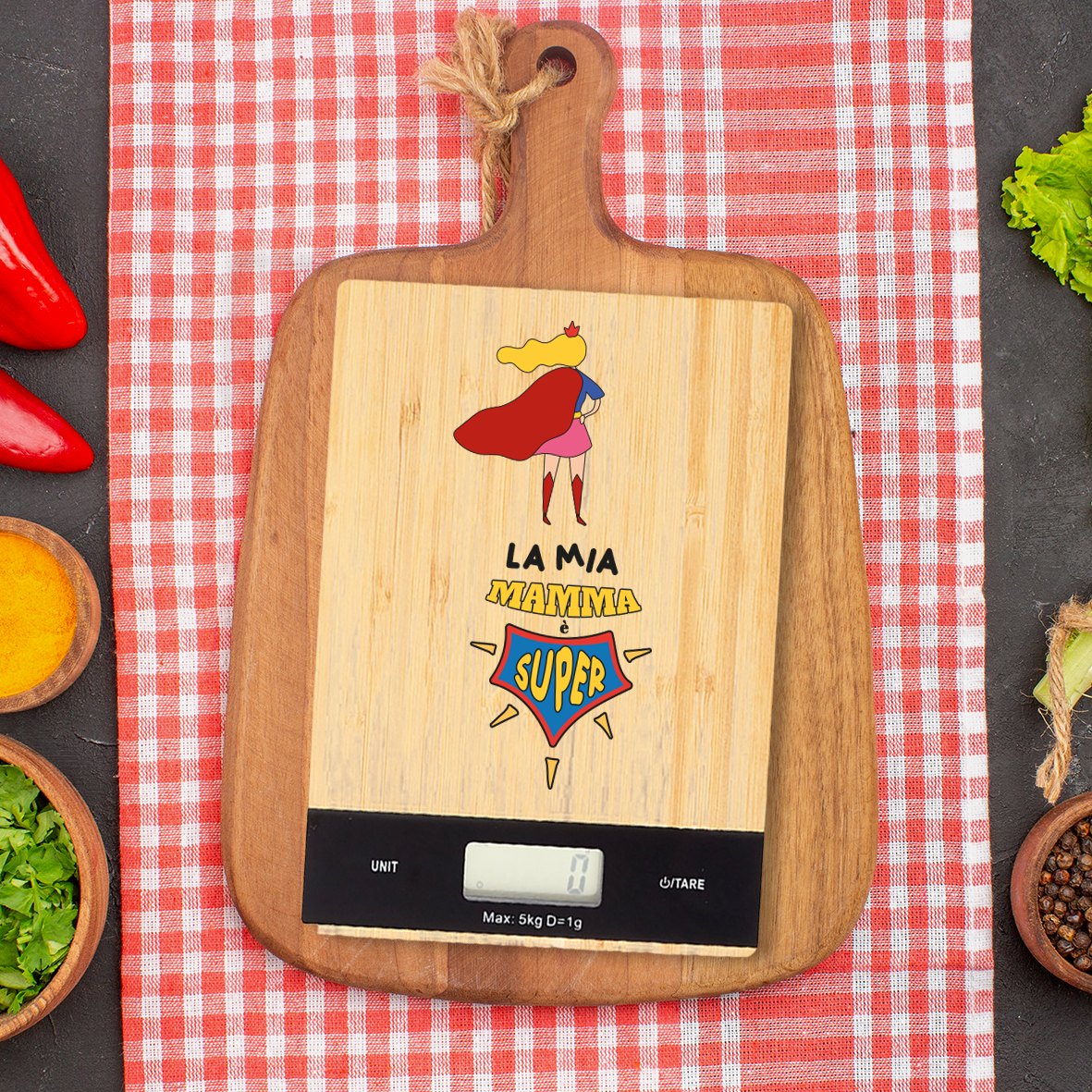 La mia mamma è super - Bilancia Da Cucina Digitale