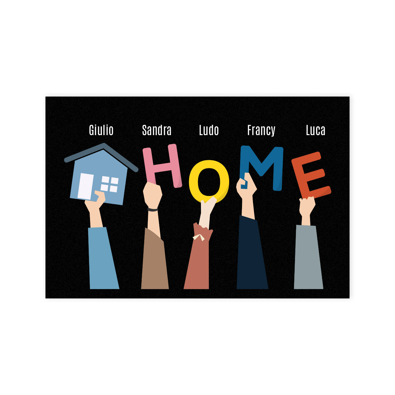 Home Color - Tappeto - personalizzato con nomi