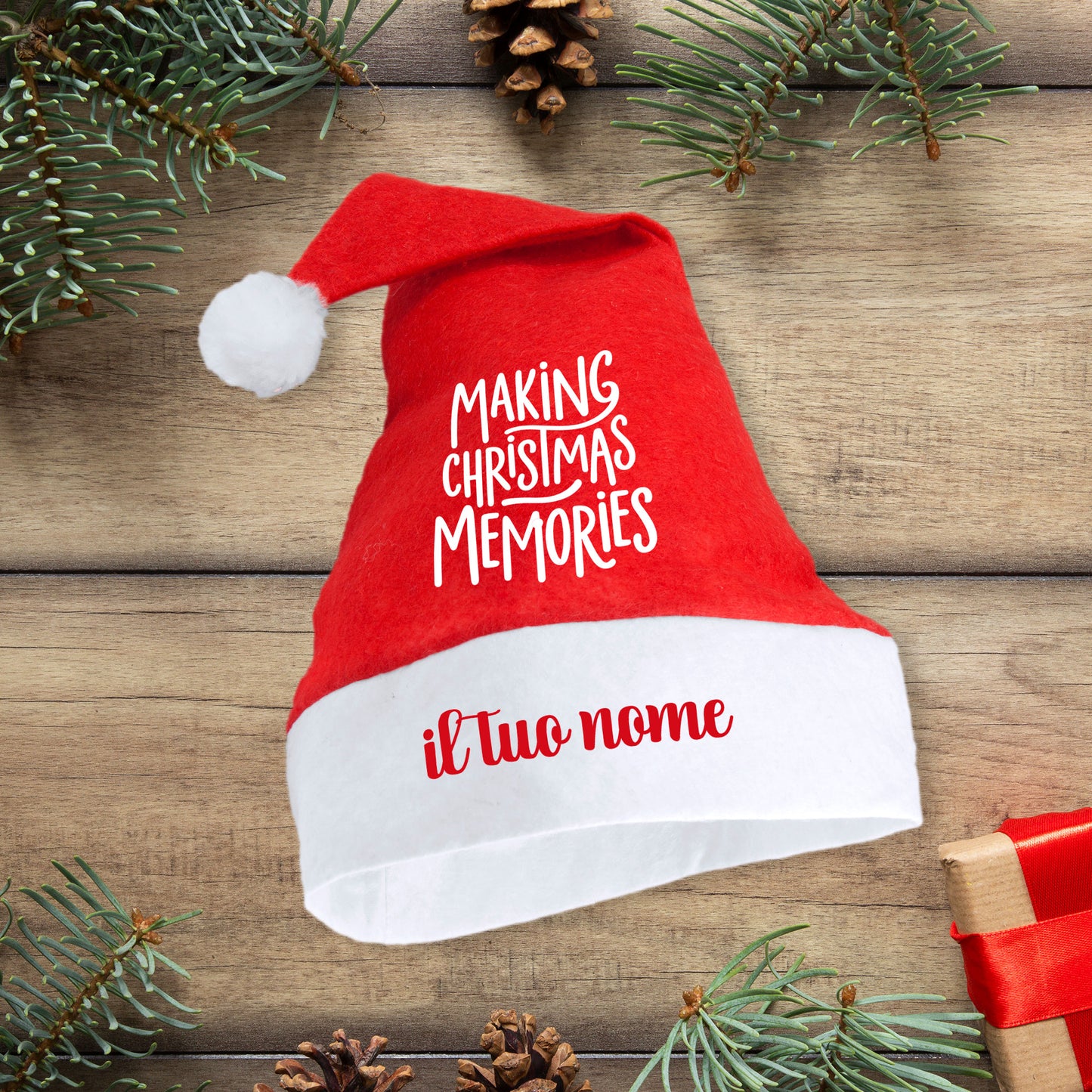 Christmas Memory - Cappello da Babbo Natale - personalizzato con nome