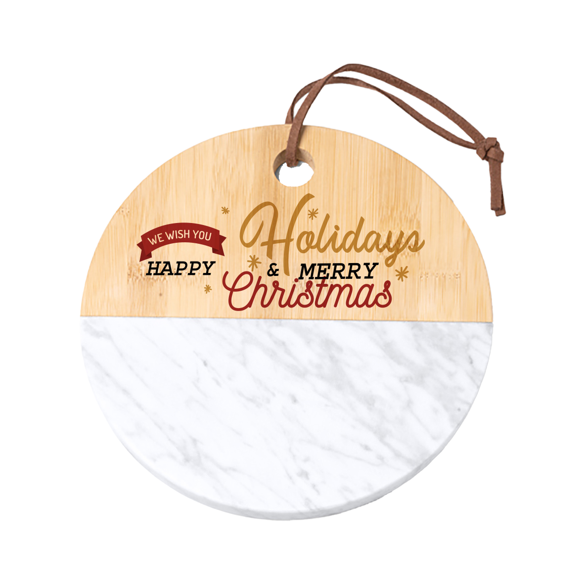 Holidays Christmas - Tagliere in marmo e bamboo naturale