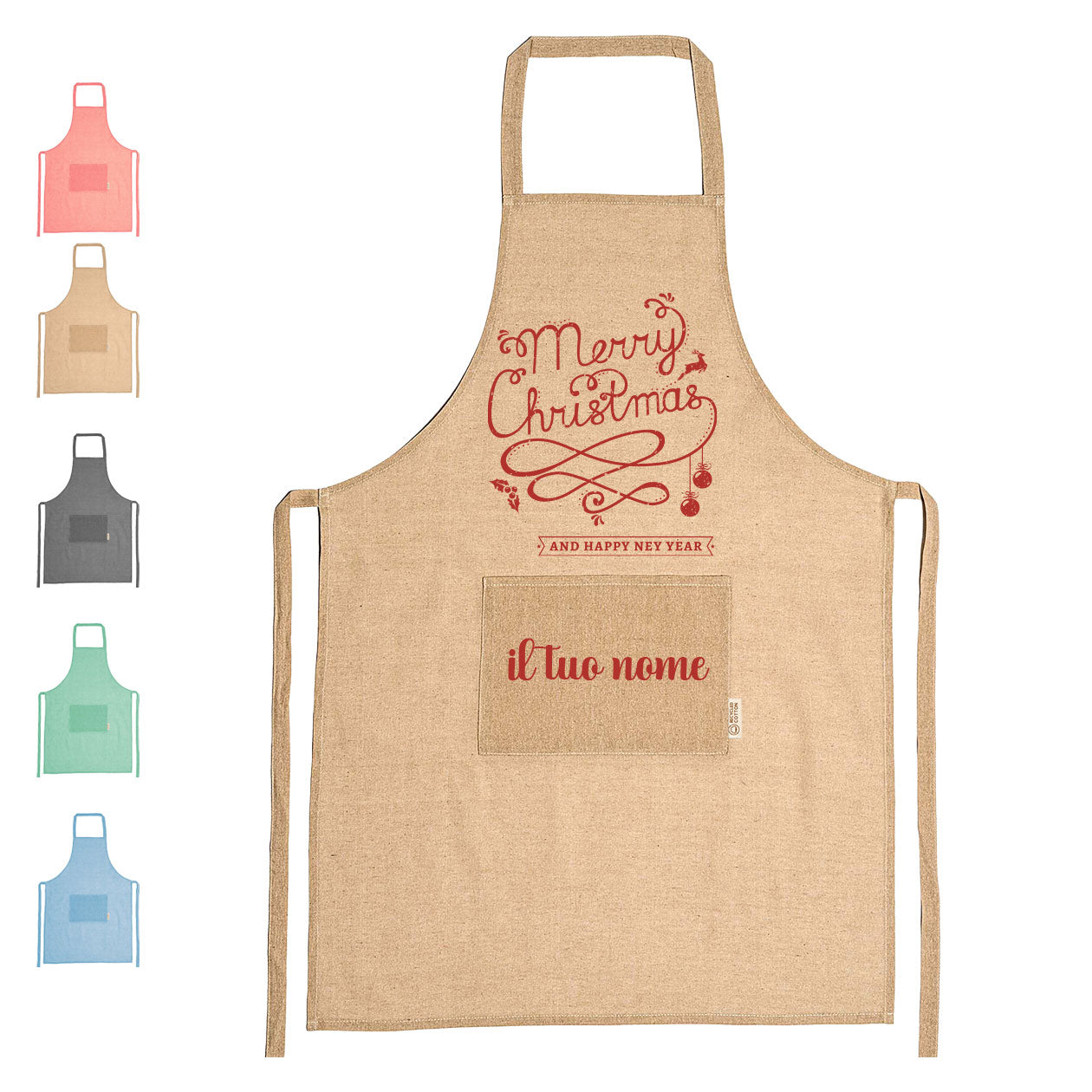 Merry Christmas and Happy New Year - Grembiule da Cucina Natalizio - personalizzato con nome