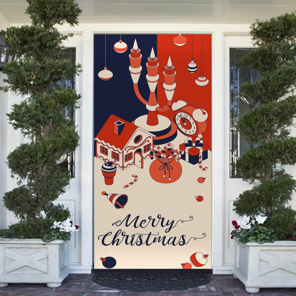 Christmas style - Copertura Porta Natale - Sfondo Porta d'ingresso