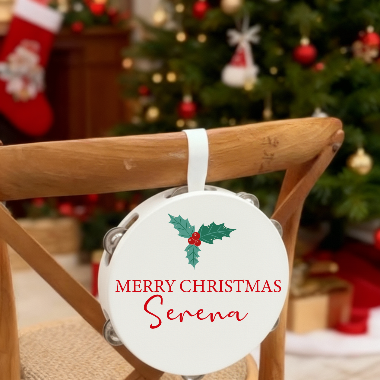 Merry Christmas - Set da 10 Tamburelli - personalizzati con nomi