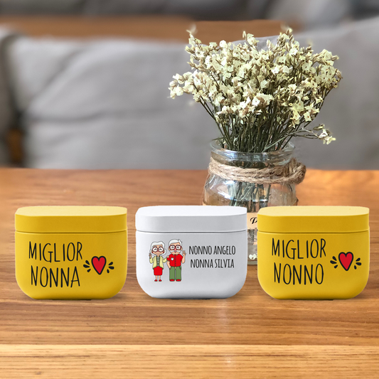 I migliori nonni hearts - Set di 3 Candele Profumate personalizzate con nomi