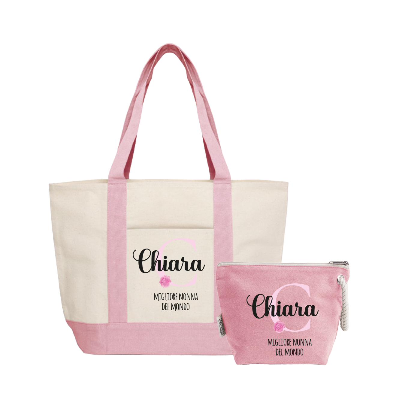 Migliore nonna del mondo - borsa mare & Pochette - Combo - personalizzata con nome