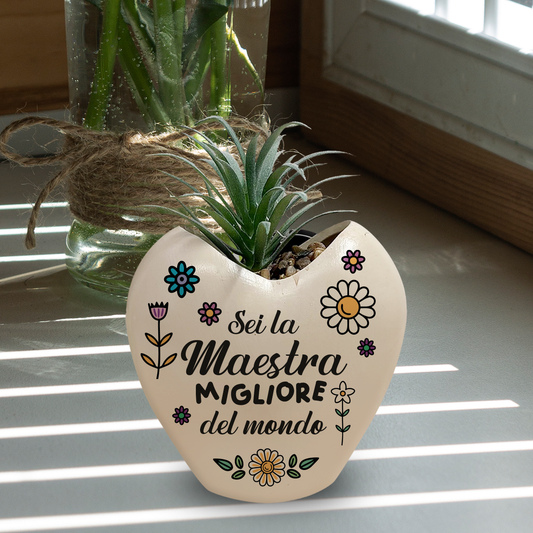Sei la maestra migliore del mondo - Piantina con vaso - personalizzata