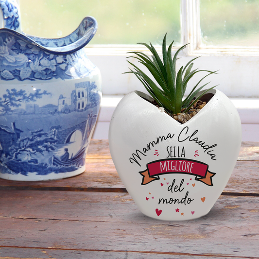Mamma sei la migliore del mondo - Piantina con vaso - personalizzata con nome