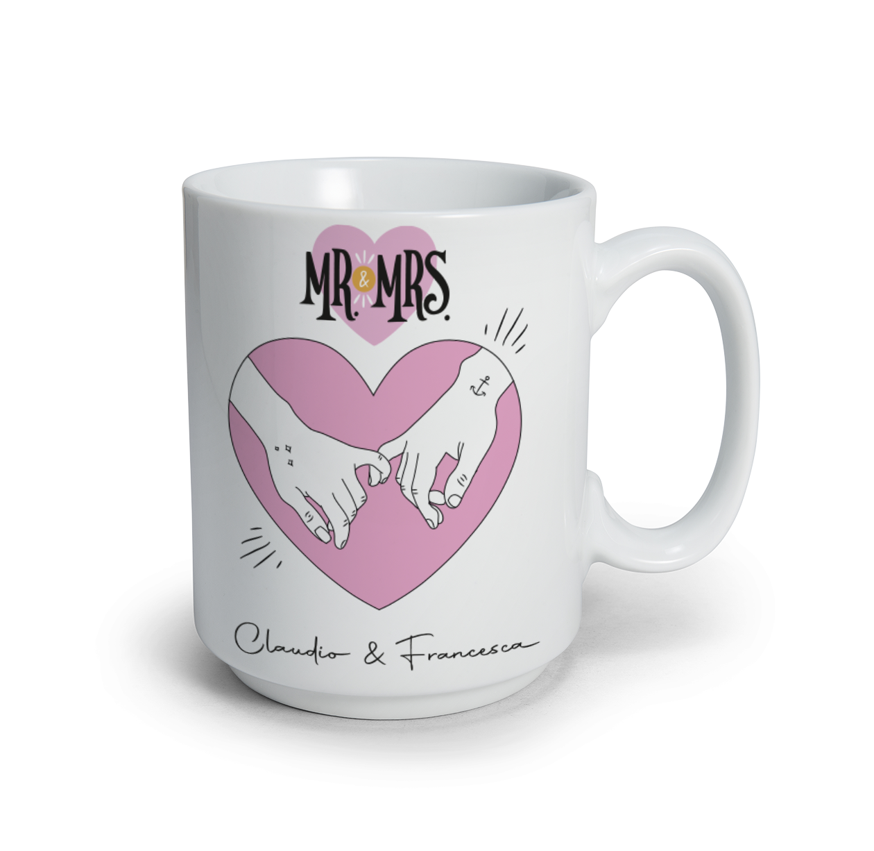 Mr e Mrs - Tazza mug - personalizzata con nomi