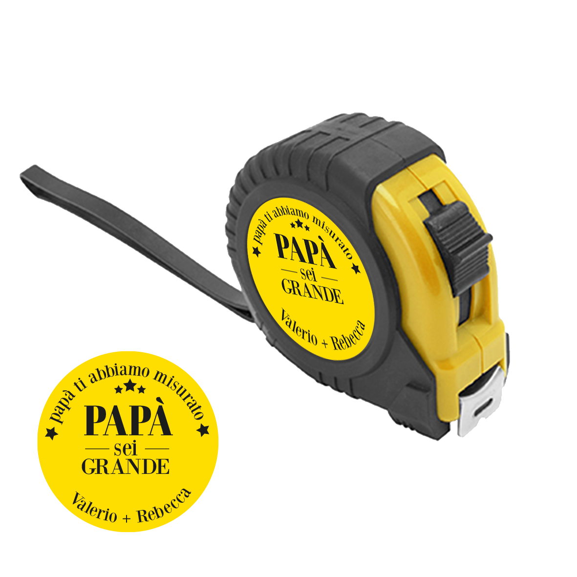 Papà sei grande - Metro a rullo da 5 metri - personalizzato con nome